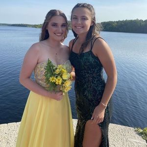 Emerald Green Windsor Prom Dress With Slit In Leg (worn once)